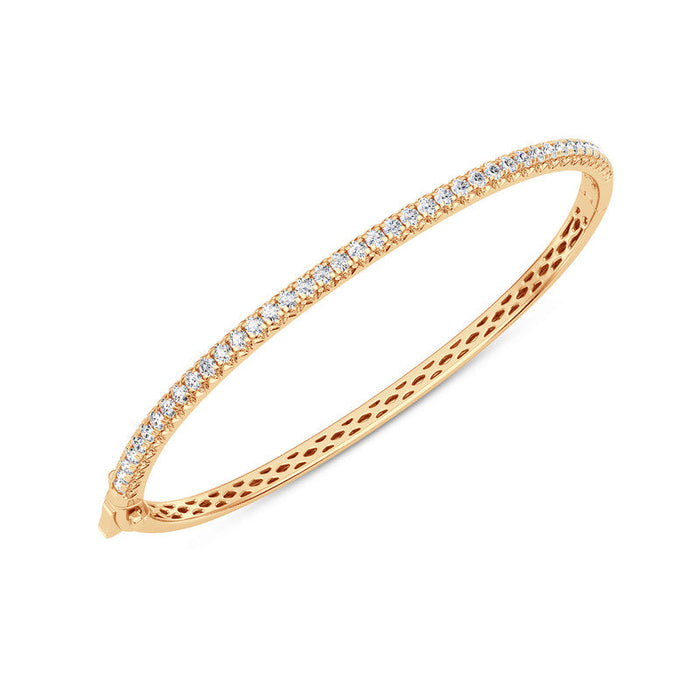 14k Gold C 1.00 ctw - 5.00 ctw Classic Straight Line Diamond Bangle