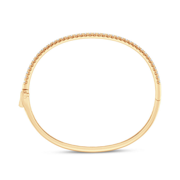 14k Gold C 1.00 ctw - 5.00 ctw Classic Straight Line Diamond Bangle