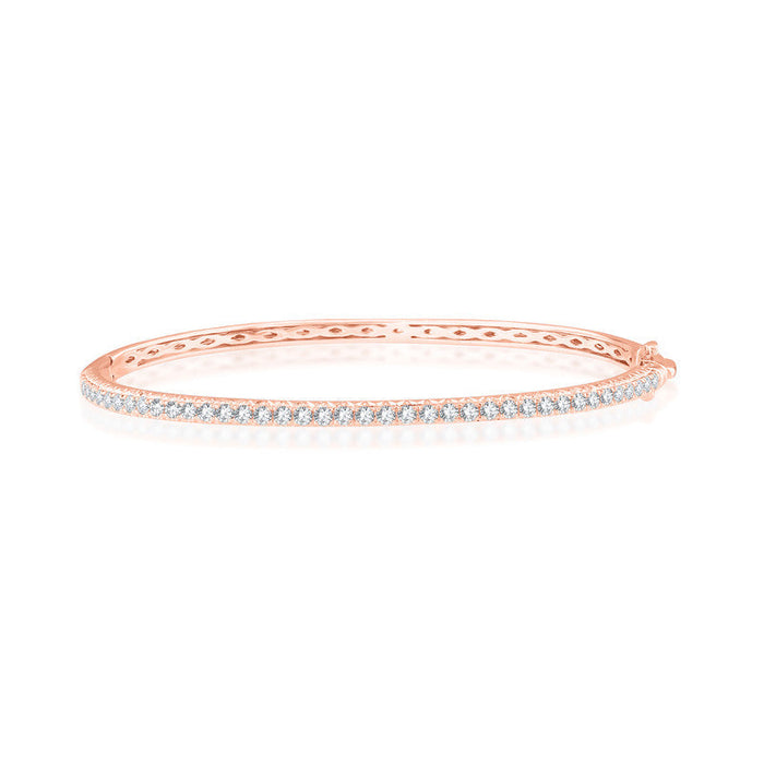 14k Gold C 1.00 ctw - 5.00 ctw Classic Straight Line Diamond Bangle