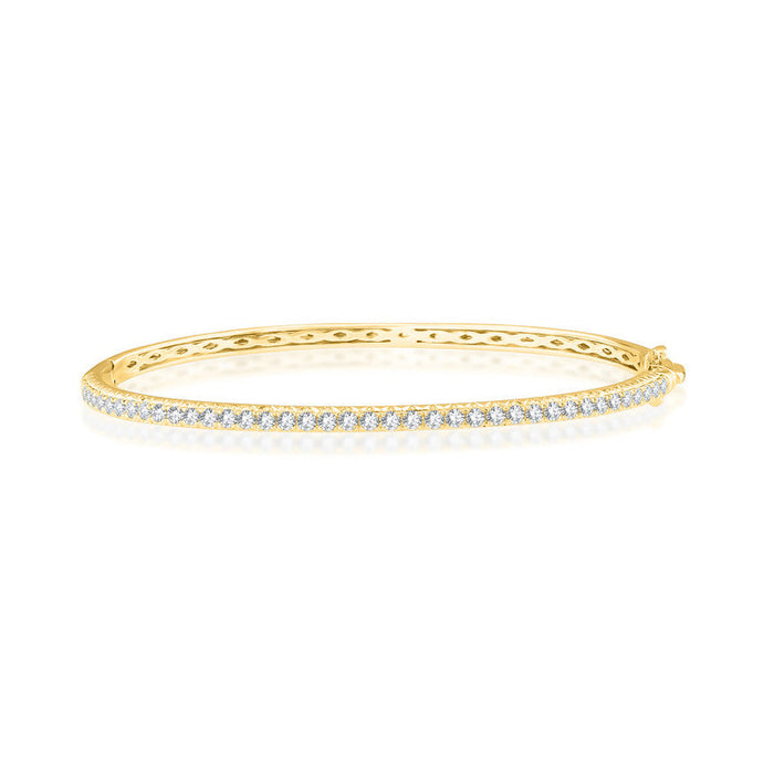 14k Gold C 1.00 ctw - 5.00 ctw Classic Straight Line Diamond Bangle