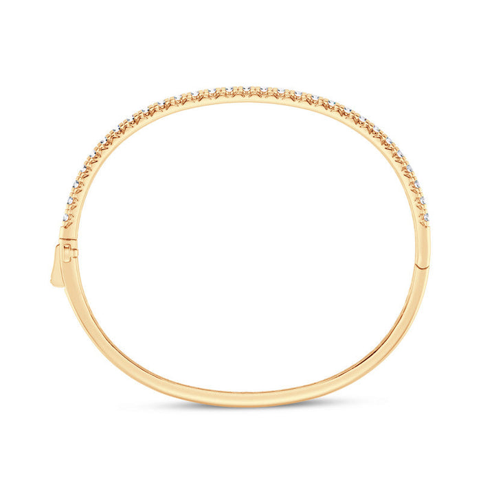 14k Gold C 1.00 ctw - 5.00 ctw Classic Straight Line Diamond Bangle