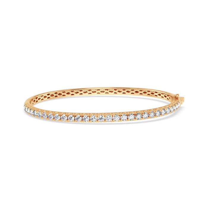 14k Gold C 1.00 ctw - 5.00 ctw Classic Straight Line Diamond Bangle