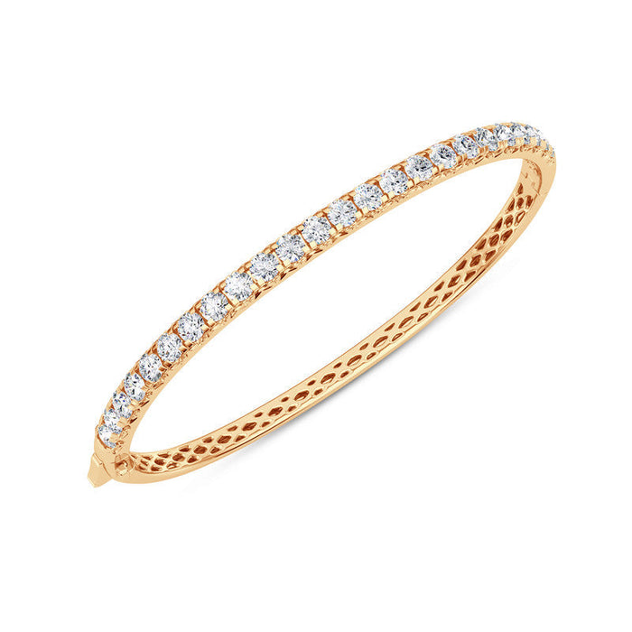 14k Gold C 1.00 ctw - 5.00 ctw Classic Straight Line Diamond Bangle