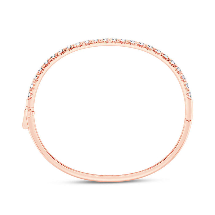 14k Gold C 1.00 ctw - 5.00 ctw Classic Straight Line Diamond Bangle