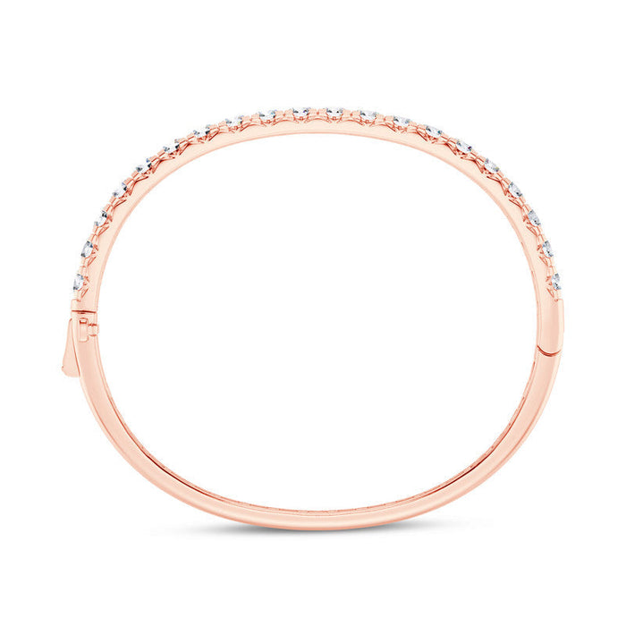 14k Gold C 1.00 ctw - 5.00 ctw Classic Straight Line Diamond Bangle