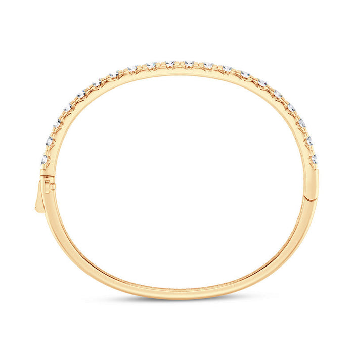 14k Gold C 1.00 ctw - 5.00 ctw Classic Straight Line Diamond Bangle