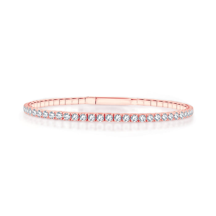 14k White Gold C 1.00 ctw - 7.00 ctw Flexible Diamond Bangle