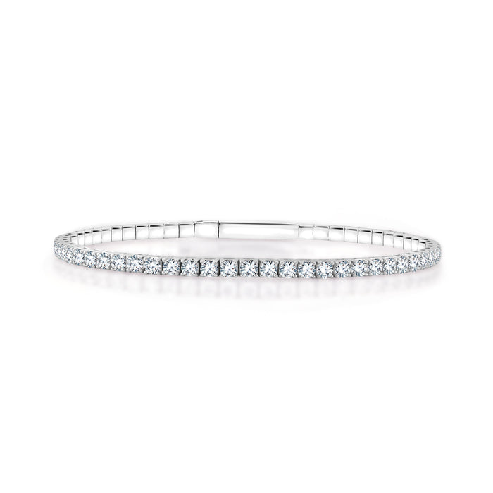 14k White Gold C 1.00 ctw - 7.00 ctw Flexible Diamond Bangle