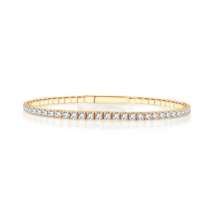 14k White Gold C 1.00 ctw - 7.00 ctw Flexible Diamond Bangle