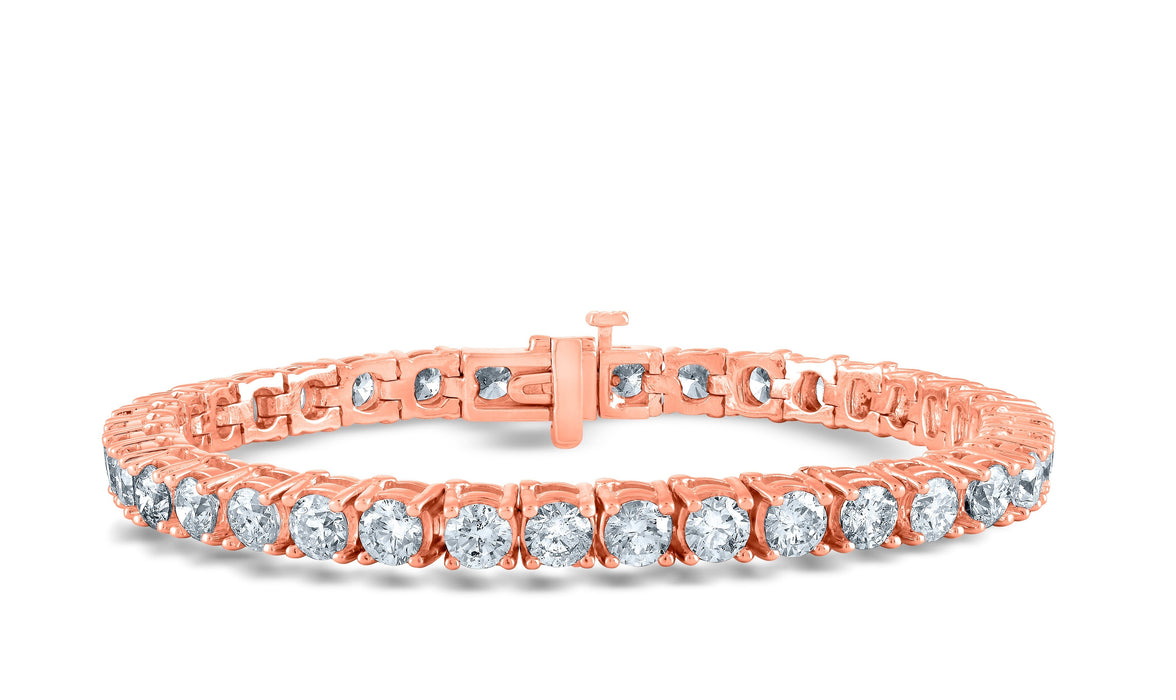 14K White Gold C 2.00 ctw - 8.00 ctw 4 Prong Round Diamond Tennis Bracelet