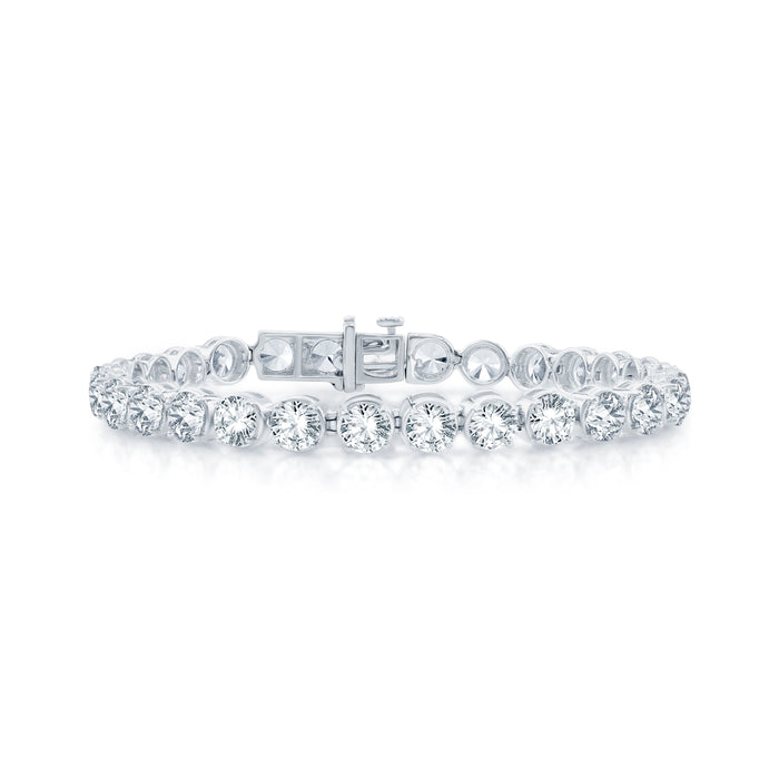 14K White Gold C 2.00 ctw - 8.00 ctw Round Diamond Tennis Bracelet