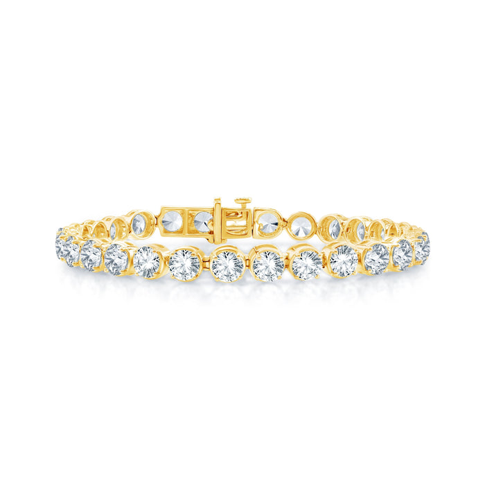 14K White Gold C 2.00 ctw - 8.00 ctw Round Diamond Tennis Bracelet