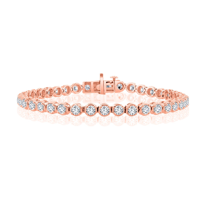 14K White Gold C 2.00 ctw - 8.00 ctw Round Diamond Tennis Bracelet