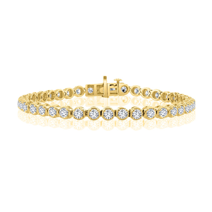 14K White Gold C 2.00 ctw - 8.00 ctw Round Diamond Tennis Bracelet