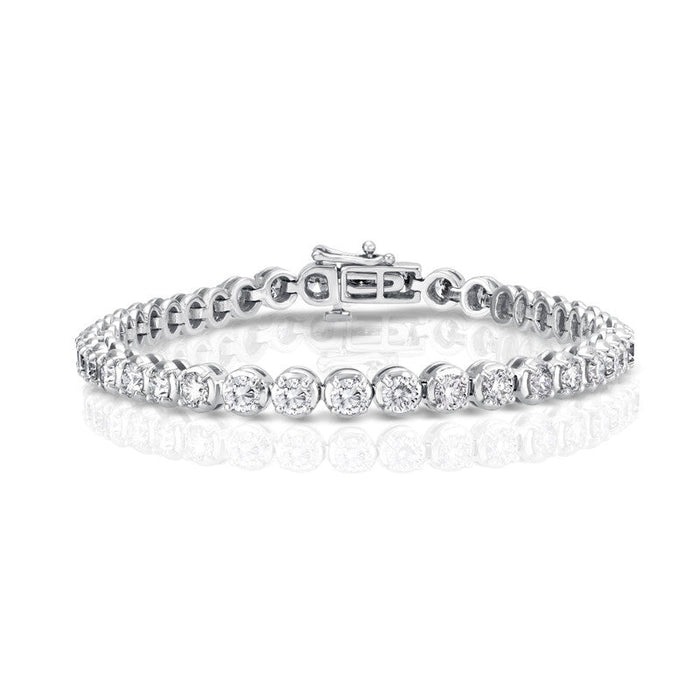 14K White Gold C 2.00 ctw - 8.00 ctw Round Diamond Tennis Bracelet