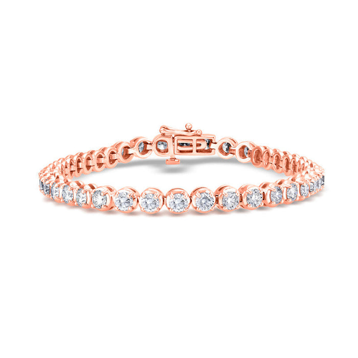 14K White Gold C 2.00 ctw - 8.00 ctw Round Diamond Tennis Bracelet