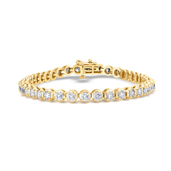 14K White Gold C 2.00 ctw - 8.00 ctw Round Diamond Tennis Bracelet