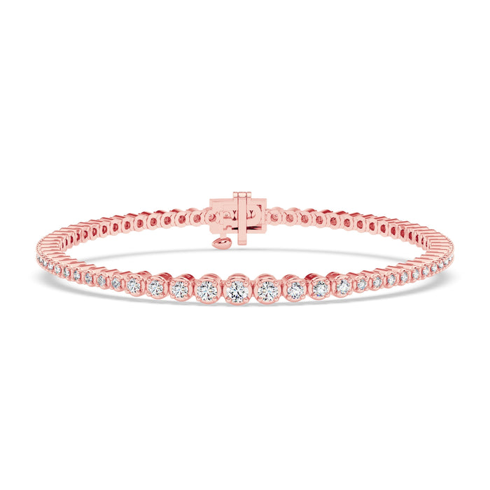 14K White Gold C 1.00 ctw - 3.00 ctw Graduating Diamond Tennis Bracelet