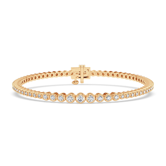 14K White Gold C 1.00 ctw - 3.00 ctw Graduating Diamond Tennis Bracelet