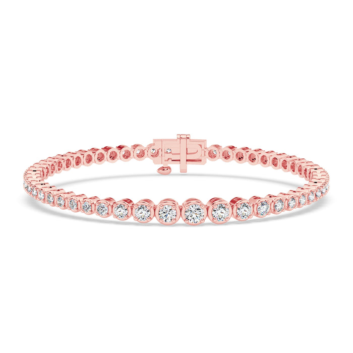 14K White Gold C 1.00 ctw - 3.00 ctw Graduating Diamond Tennis Bracelet