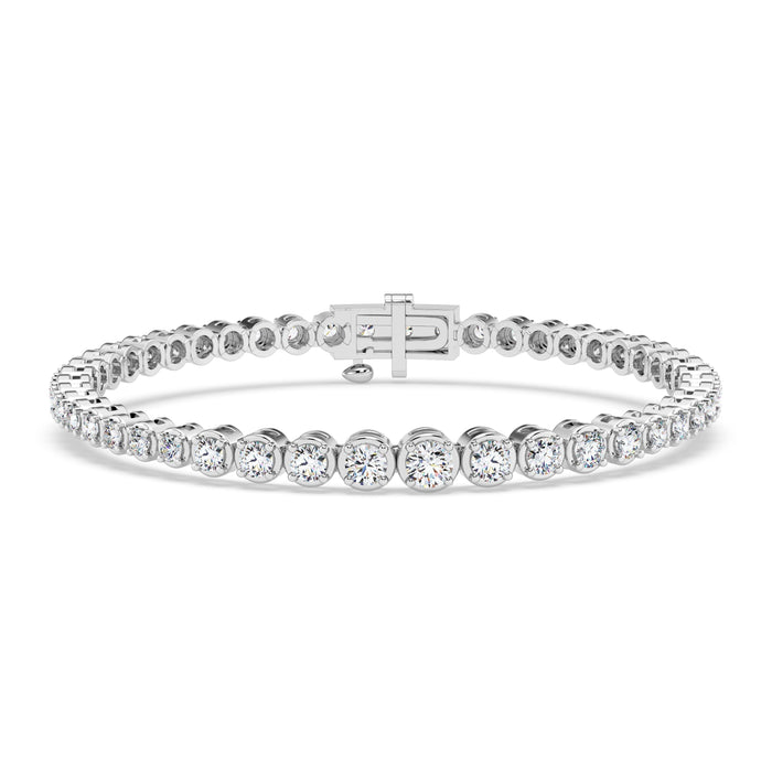 14K White Gold C 1.00 ctw - 3.00 ctw Graduating Diamond Tennis Bracelet