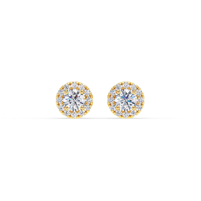 14K Pushback Halo Earring