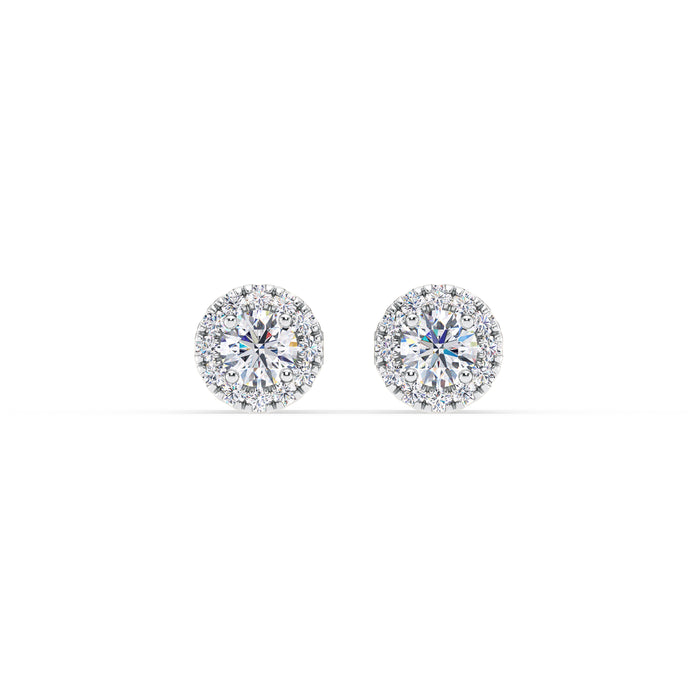 14K Pushback Halo Earring