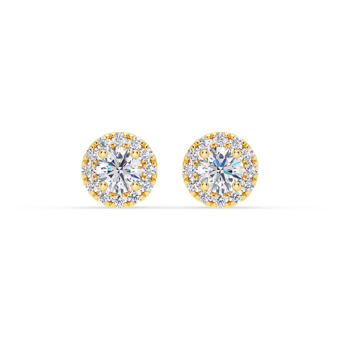 14K Pushback Halo Earring