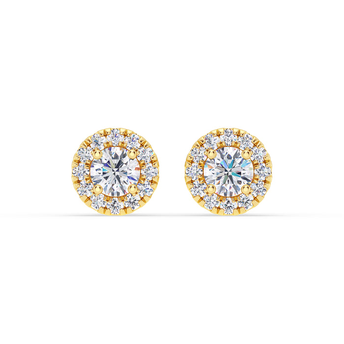 14K Pushback Halo Earring