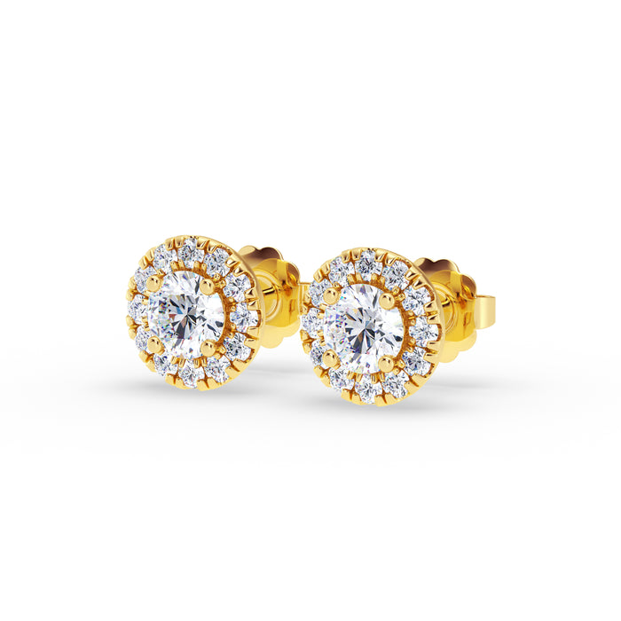 14K Pushback Halo Earring