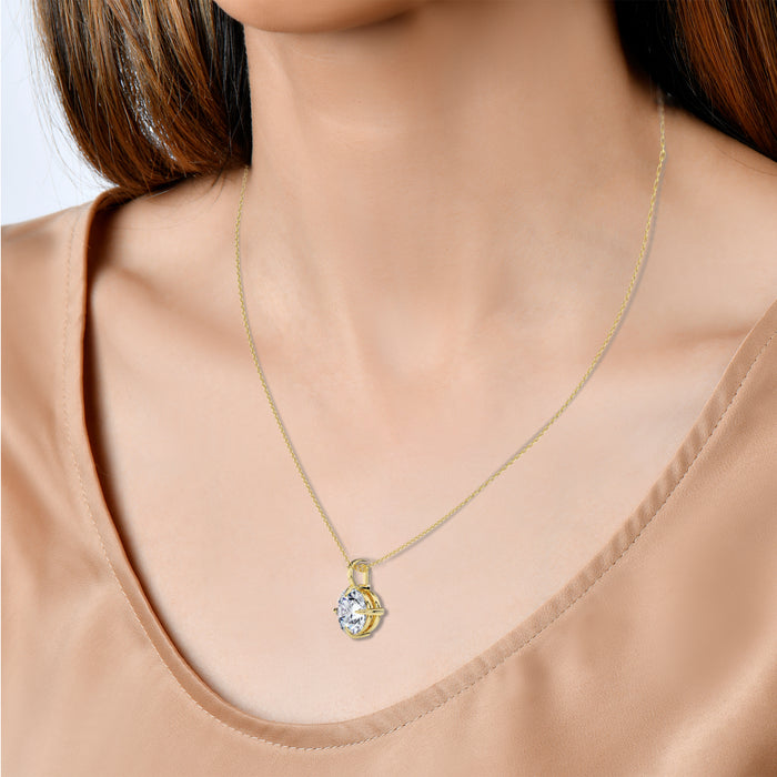 14K Solitaire 4 Prong Pendant