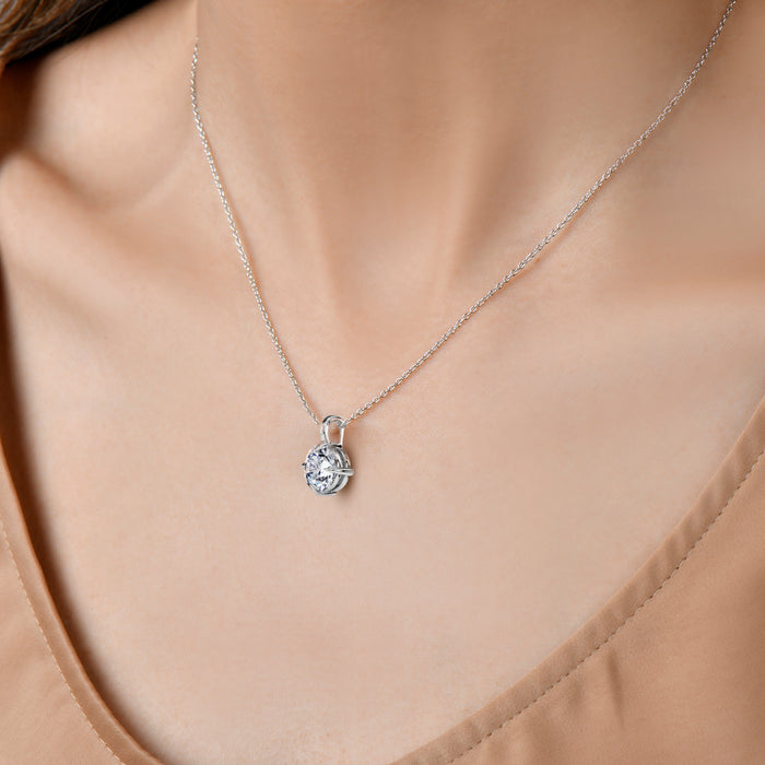 14K Solitaire 4 Prong Pendant