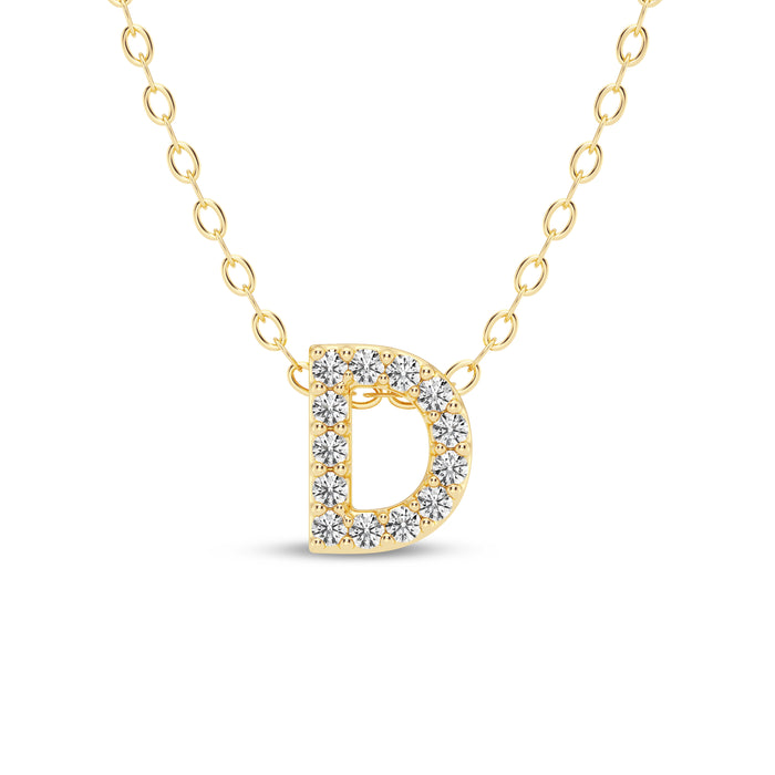 ‘D’ Letter Pendant- 14k Gold Plated 925 Sterling Silver