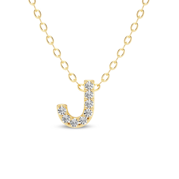 ‘J’ Letter Pendant- 14k Gold Plated 925 Sterling Silver