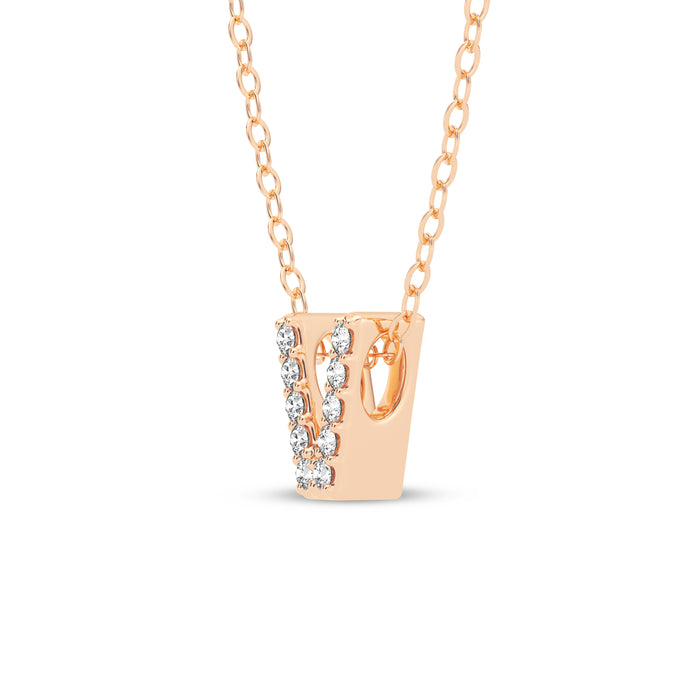 ‘V’ Letter Pendant- 14k Gold Plated 925 Sterling Silver