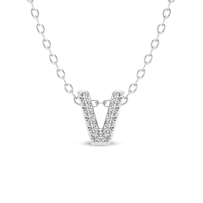 ‘V’ Letter Pendant- 14k Gold Plated 925 Sterling Silver