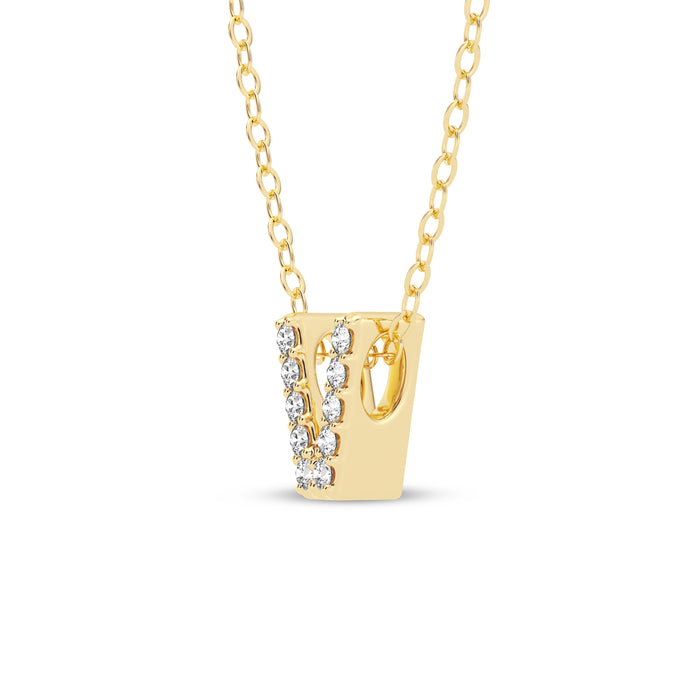 ‘V’ Letter Pendant- 14k Gold Plated 925 Sterling Silver