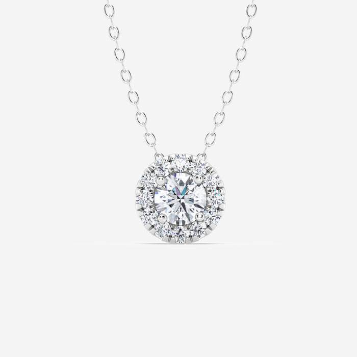 14K Halo Solitaire Pendant