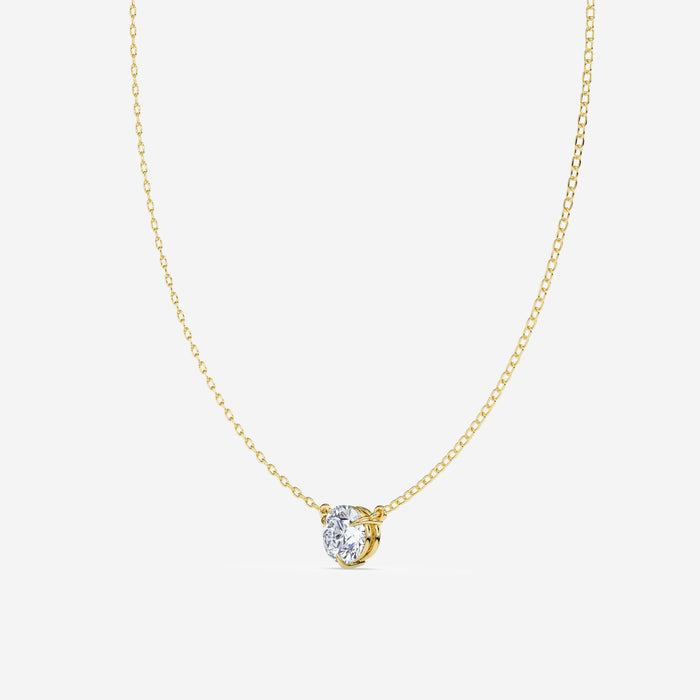 14K Solitaire 3 Prong Pendant