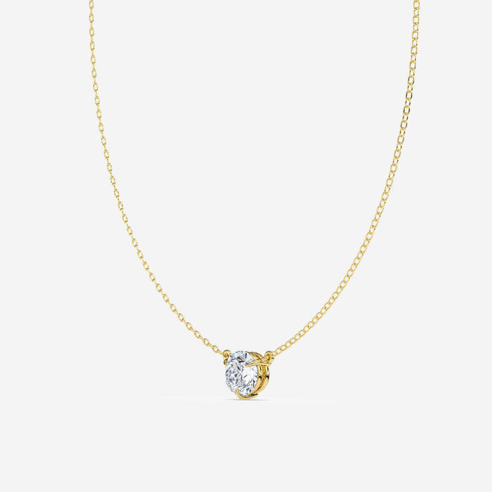 14K Solitaire 3 Prong Pendant