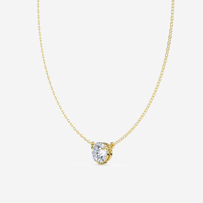 14K Solitaire 3 Prong Pendant