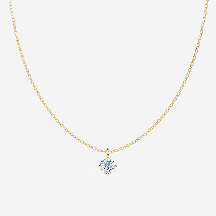 14K Solitaire 4 Prong Pendant