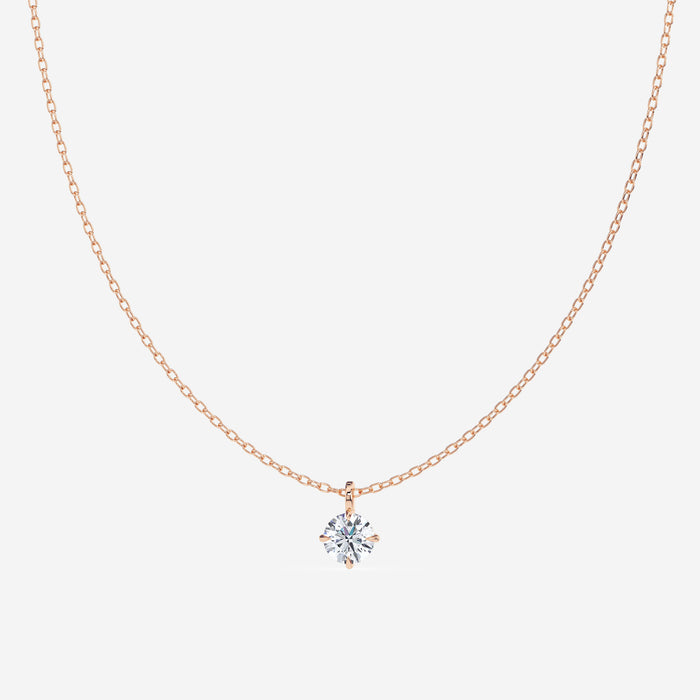 14K Solitaire 4 Prong Pendant