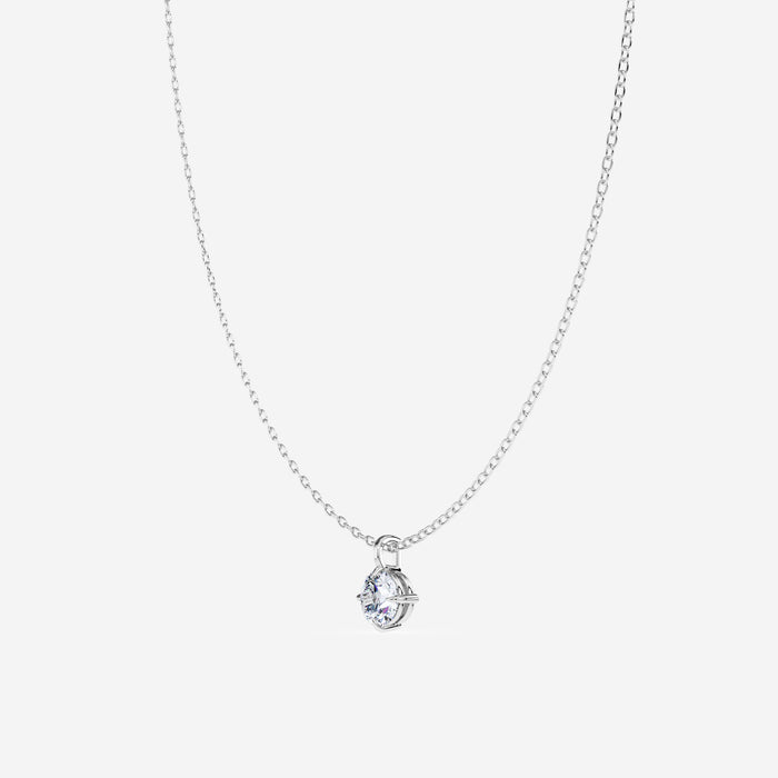 14K Solitaire 4 Prong Pendant