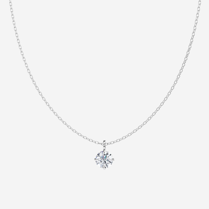 14K Solitaire 4 Prong Pendant