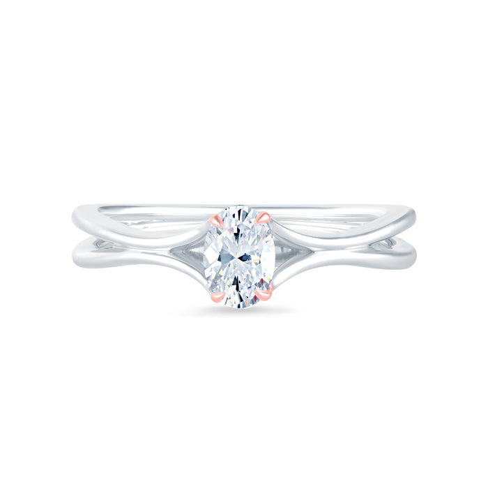 Solitaire A Diamond Semi Mount Engagement Ring with 0.50 ct Oval