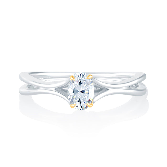 Solitaire A Diamond Semi Mount Engagement Ring with 0.50 ct Oval