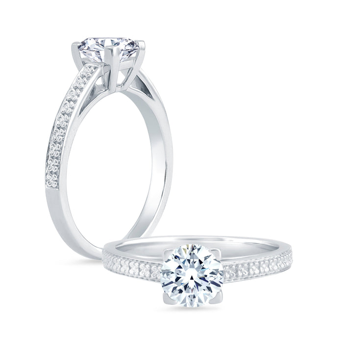 Solitaire A Diamond Semi Mount Engagement Ring with 1.00 ct Round