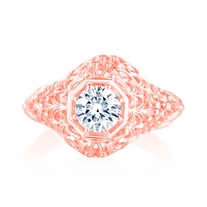 Solitaire A Diamond Semi Mount with 1.00 ct Round Engagement Ring