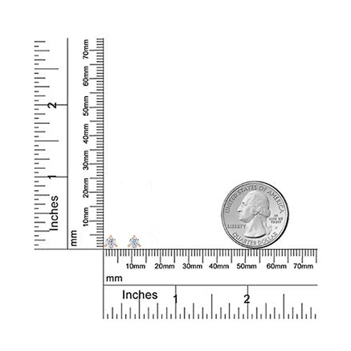 14K Screw Back 3 Prong Stud